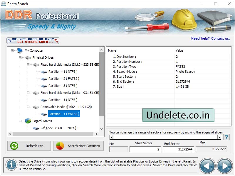 Windows Vista Files Recovery Software screen shot