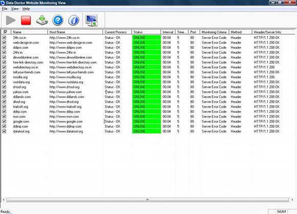 Screenshot of Web Site Monitor Software