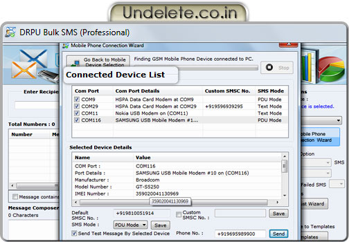 Bulk Messaging Software Screenshot