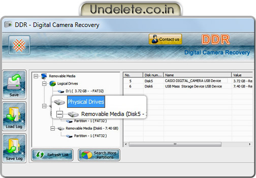 Digital Camera Files Recovery Software Screenshot