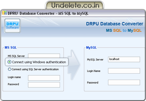 MSSQL to MySQL Database Conversion Software Screenshot