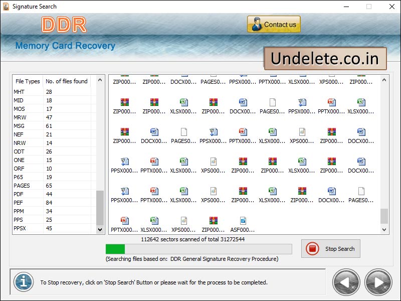 Undelete Memory Card Files screen shot