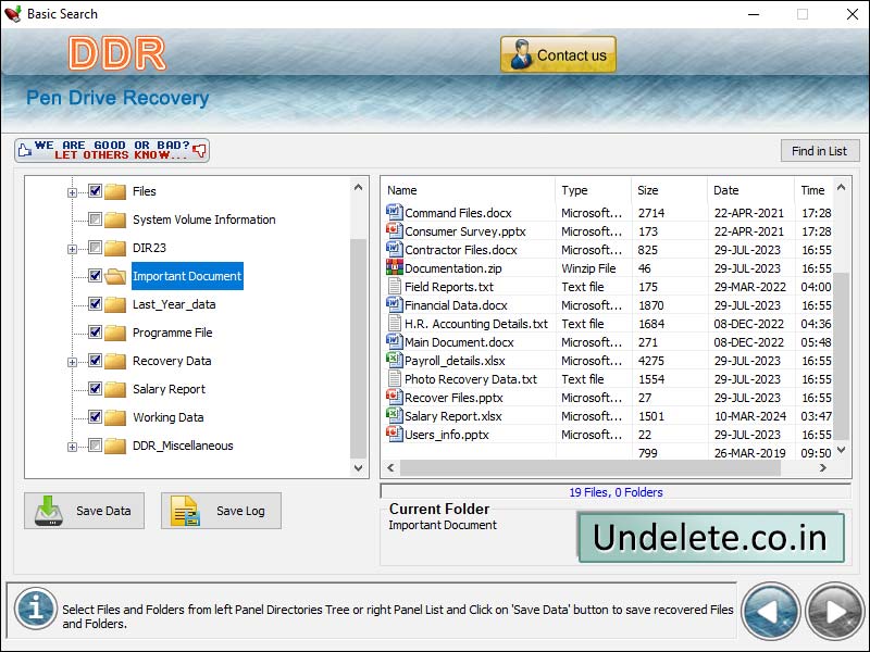 Screenshot of USB Disk Undelete 5.1.1.5