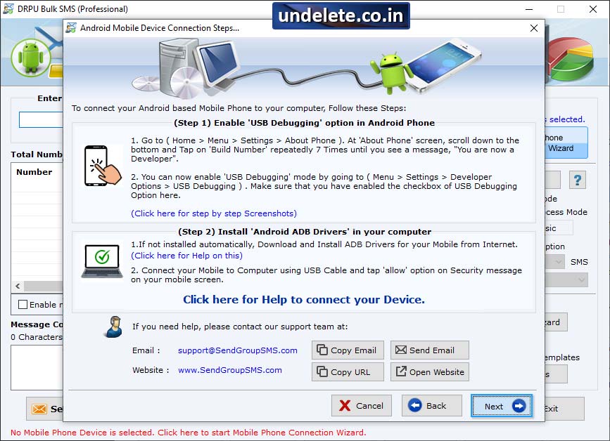 Mobile Phone Connection Wizard