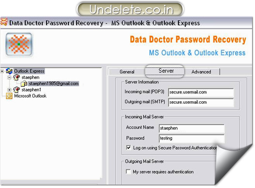 Outlook Express Password Recovery