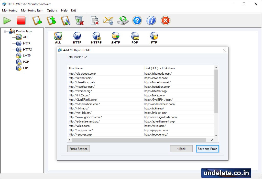 Website Monitoring Utility Screenshots